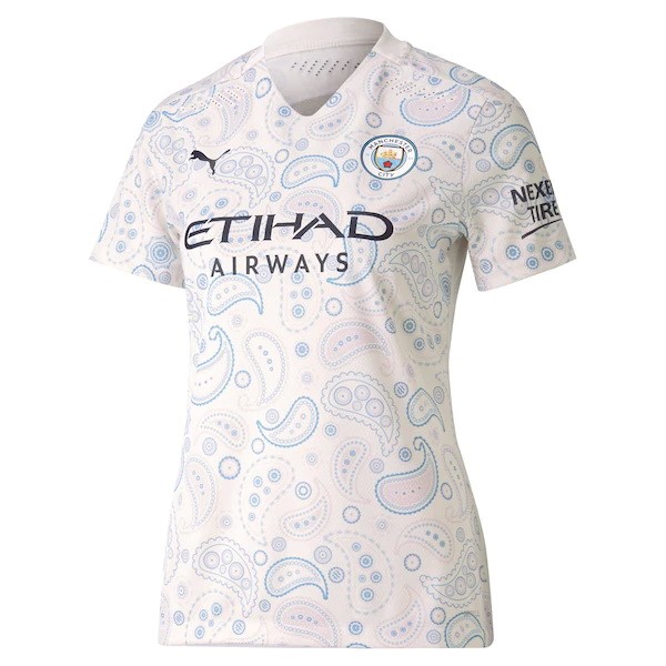 Trikot Manchester City Ausweich Damen 2020-21 Weiß Fussballtrikots Günstig